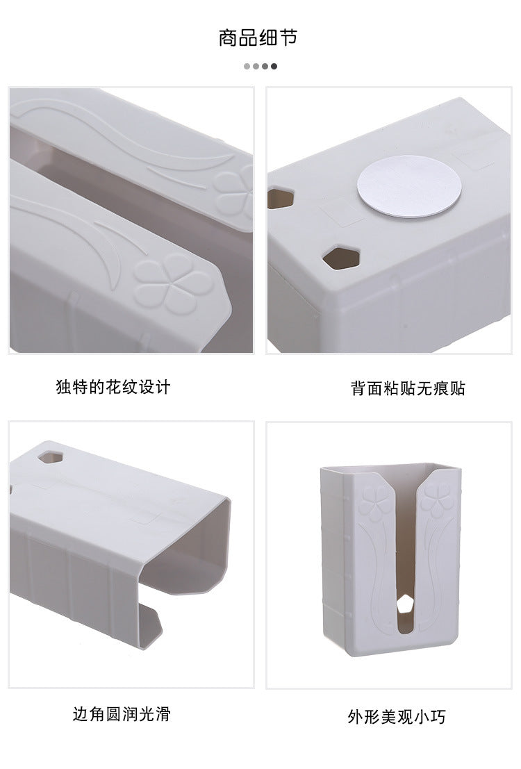 2020 Tissue Box Self Adhesive Tissue Box Napkin Holder Wall Mounted Garbage Bag Dispenser Rack Storage