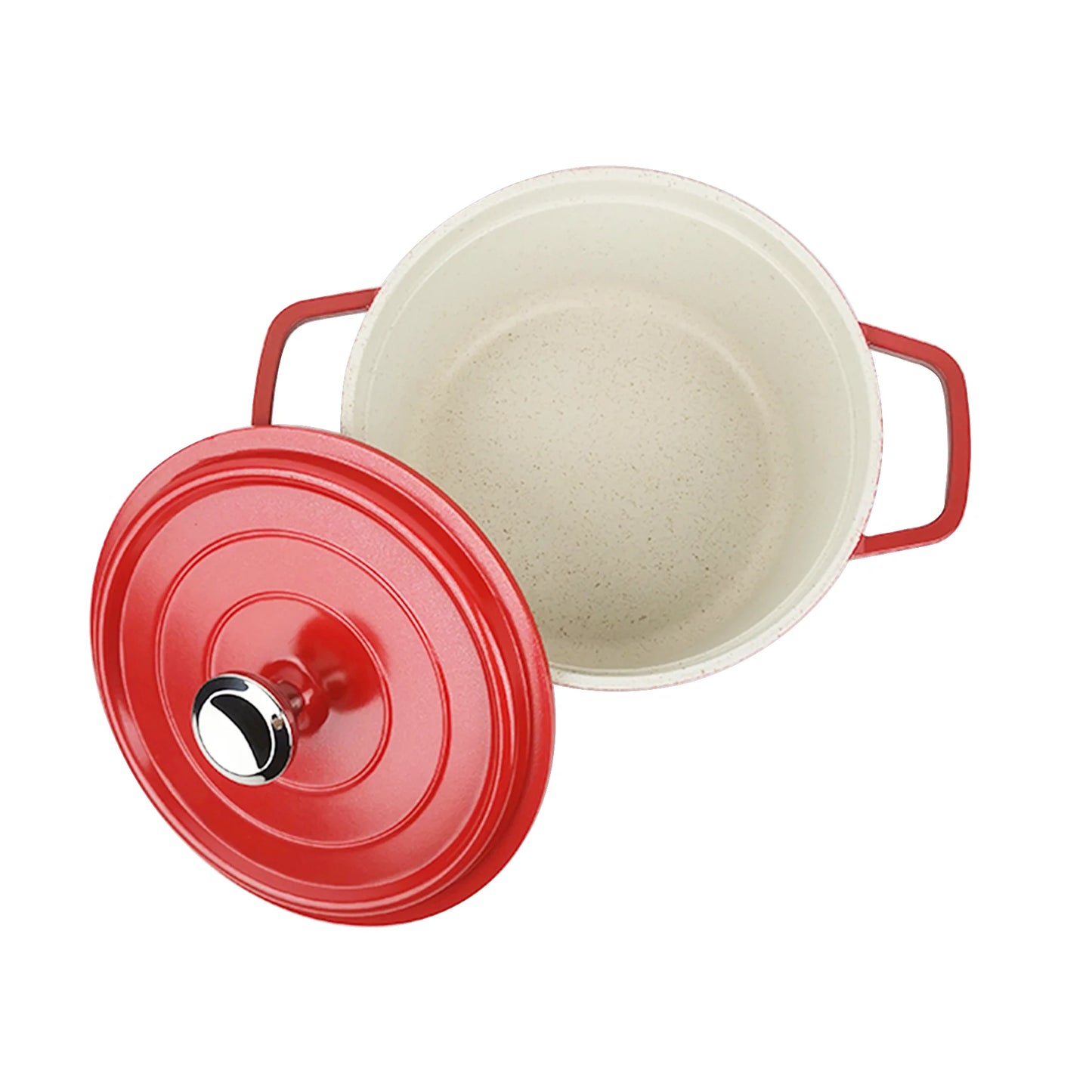 Red Stock Pot Enameled Cast Aluminum Dutch Oven for Bread Baking Soup with Lid Non-stick Braising Earthenware Pots Cookware