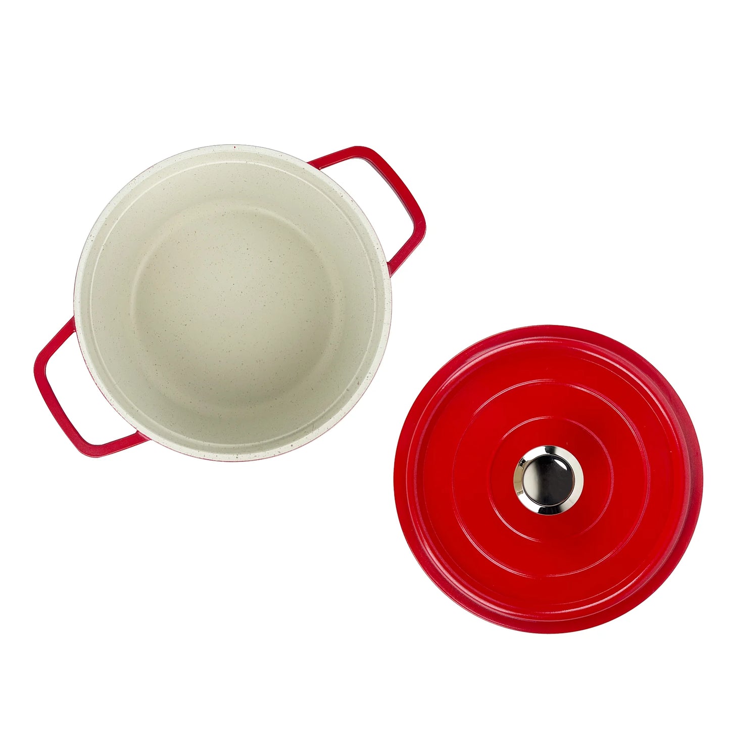 Red Stock Pot Enameled Cast Aluminum Dutch Oven for Bread Baking Soup with Lid Non-stick Braising Earthenware Pots Cookware