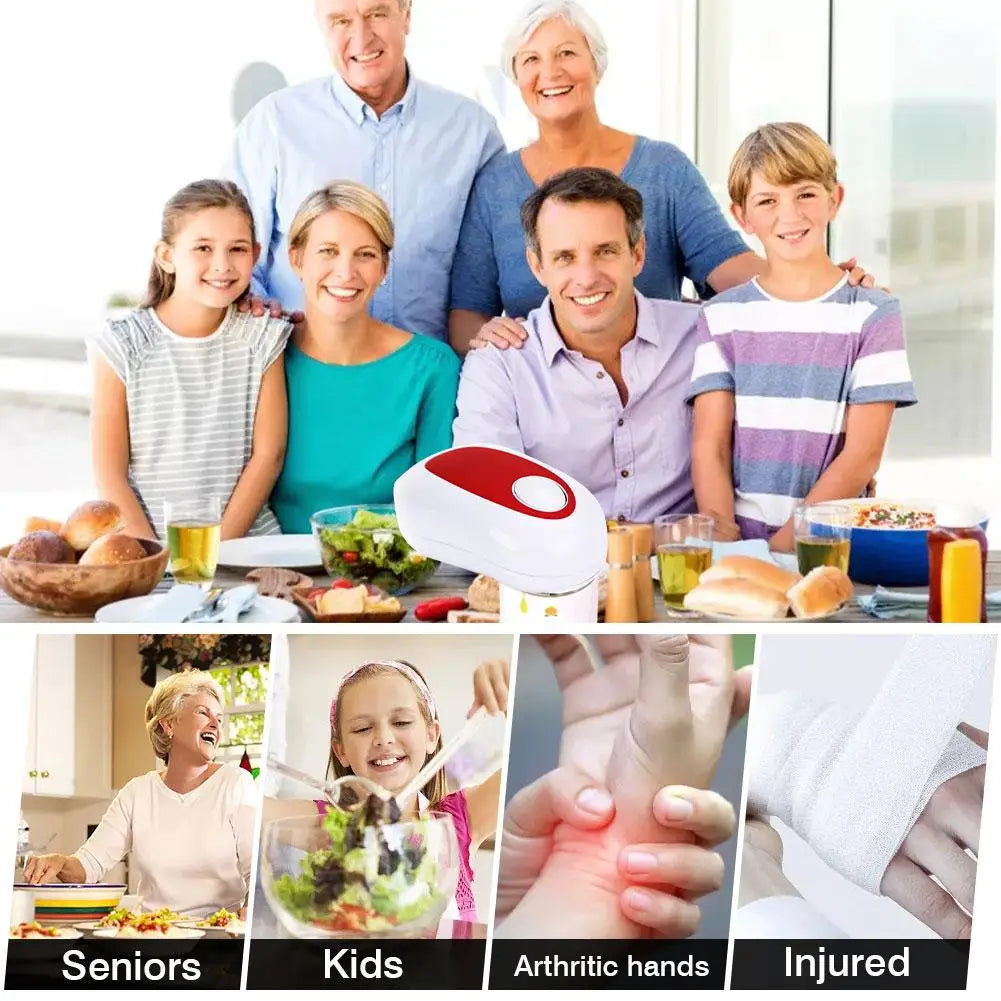 Electric Can Opener Portable Battery Powered Automatic Smooth Handheld Can Opener for Home Seniors and Professional Chefs