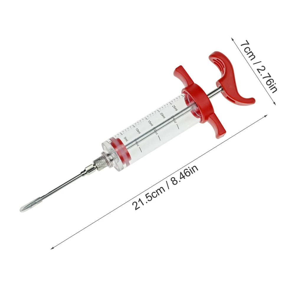BBQ Meat Syringe Marinade Injector with Stainless Steel Needles Turkey Chicken Syringe Sauce Injection Kitchen Tools Accessorie
