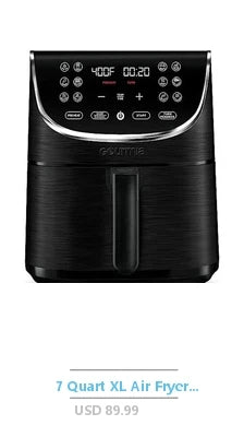 Compact 2.2QT Air Fryer 12 Menu Options Timer & Temp Control 180-400°F Dishwasher-Safe Rapid Air Circulation Tech Space Saving