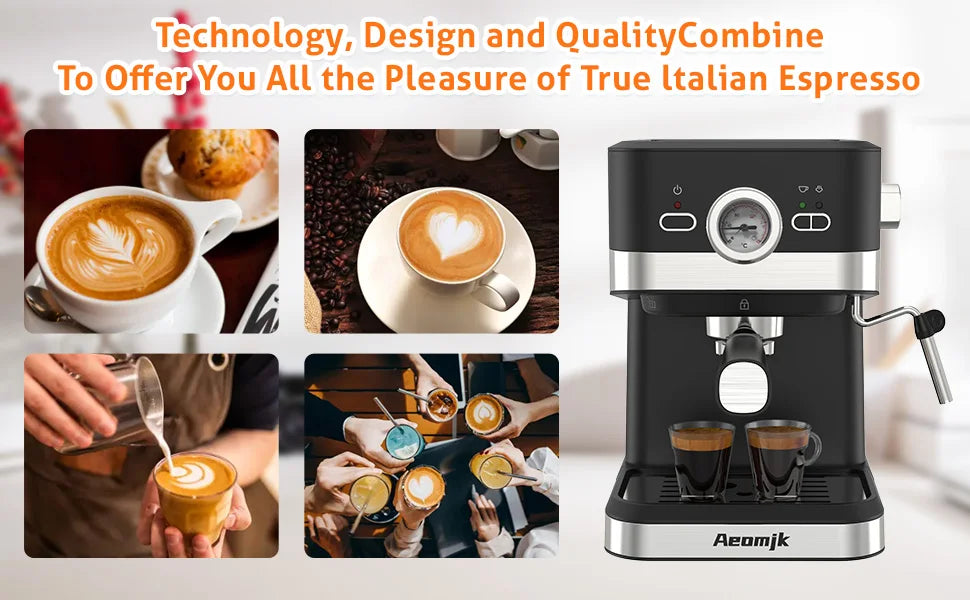 Italian Semi-automatic Coffee Machine Concentrated High Pressure Extraction Milk Foam Coffee Machine