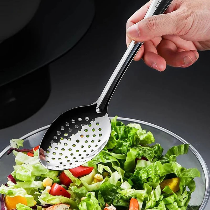 Stainless Steel Strainer Spoon Kitchen Colander Spoon Spoon Filter Strainer Food Scoop Perforated Skimmer Colander