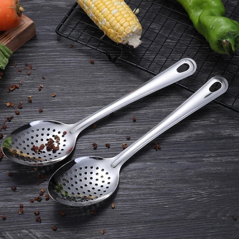 Stainless Steel Strainer Spoon Kitchen Colander Spoon Spoon Filter Strainer Food Scoop Perforated Skimmer Colander