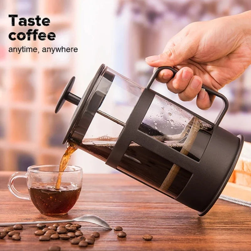 1Pcs French Press Coffee Maker Heat Resistant Borosilicate Glass Coffee Pot Percolator Coffee Brewer With Filtration Tea Maker