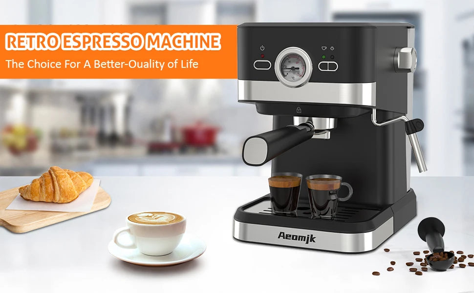 Italian Semi-automatic Coffee Machine Concentrated High Pressure Extraction Milk Foam Coffee Machine