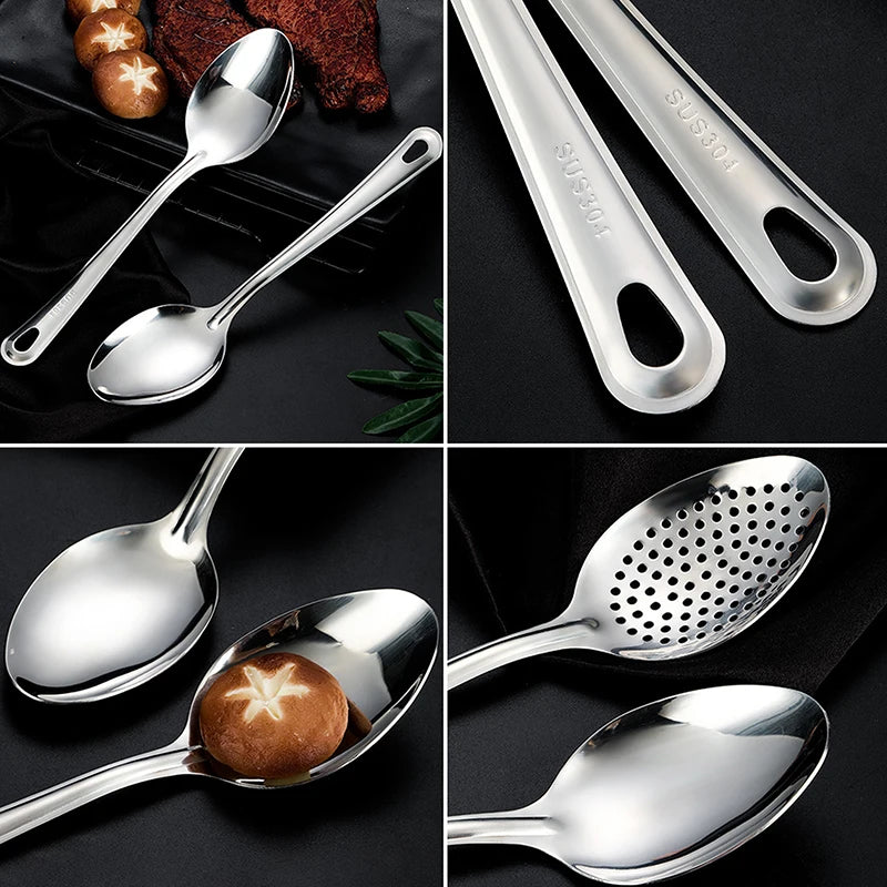 Stainless Steel Strainer Spoon Kitchen Colander Spoon Spoon Filter Strainer Food Scoop Perforated Skimmer Colander