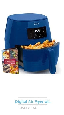 Compact 2.2QT Air Fryer 12 Menu Options Timer & Temp Control 180-400°F Dishwasher-Safe Rapid Air Circulation Tech Space Saving