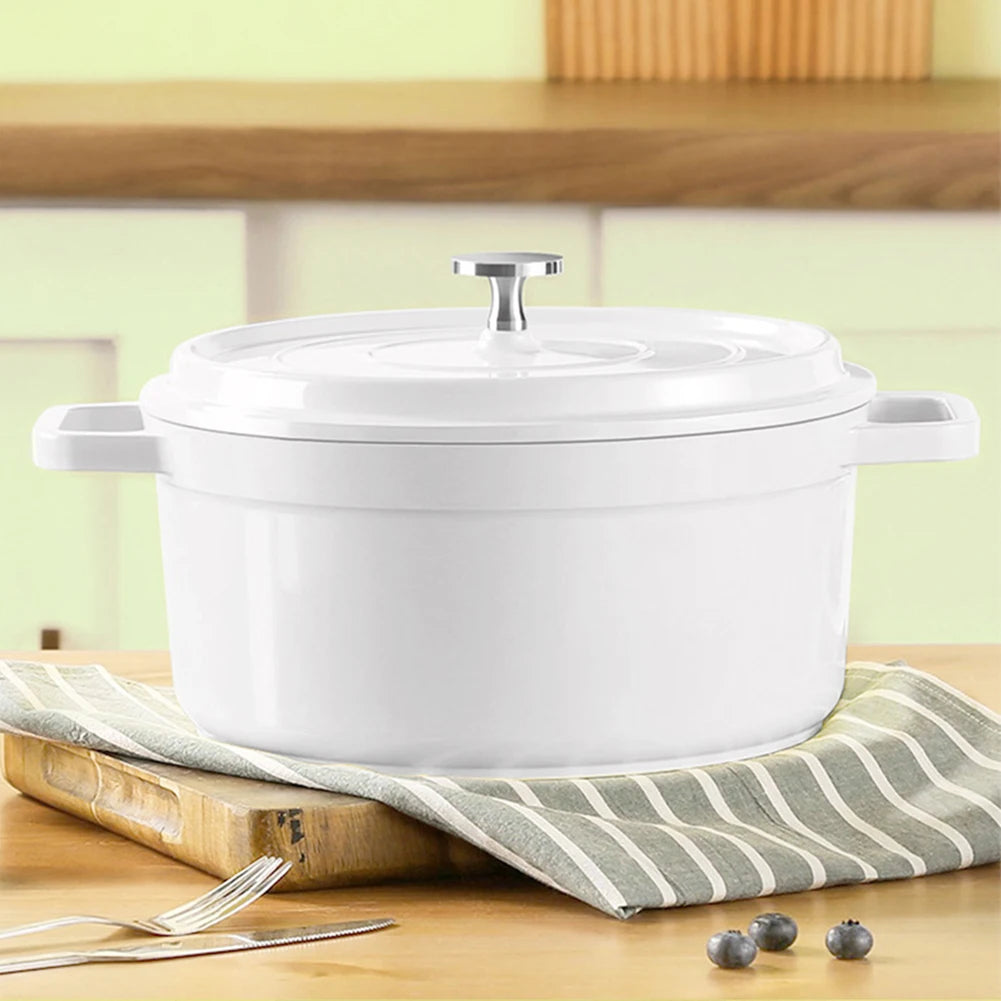 Enameled Cast Aluminum Dutch Oven with Lid Home Kitchen Enamel Stock Pot Dutch Oven Cast Aluminum Pot Multifunctional Cookware