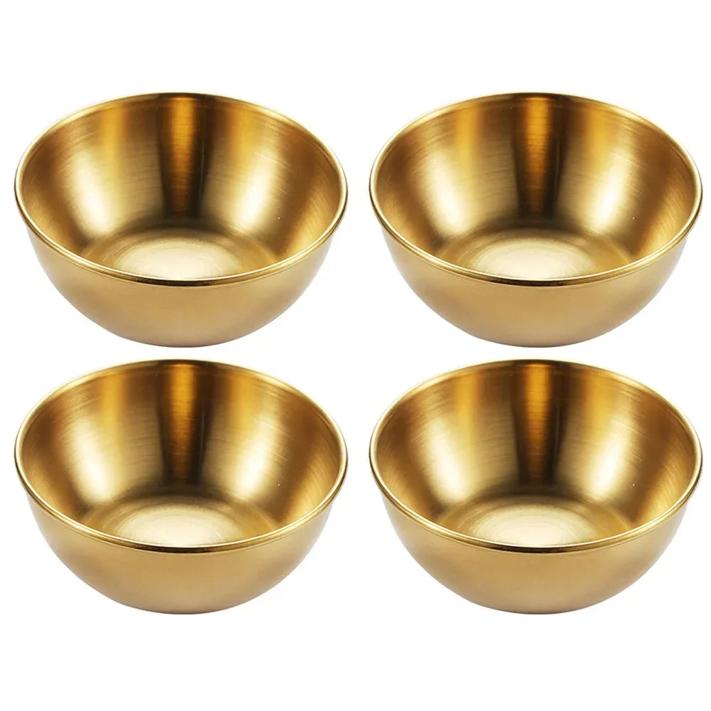 2/4/6pcs Stainless Steel Small Sauce Dishes Seasoning Serving Tray Spice Plates Set Soy Sauce Dish Specialty Tableware