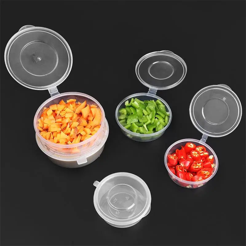10PC Sealed Boxes with Lids Sauce/ Spice Storage - Disposable & Transparent