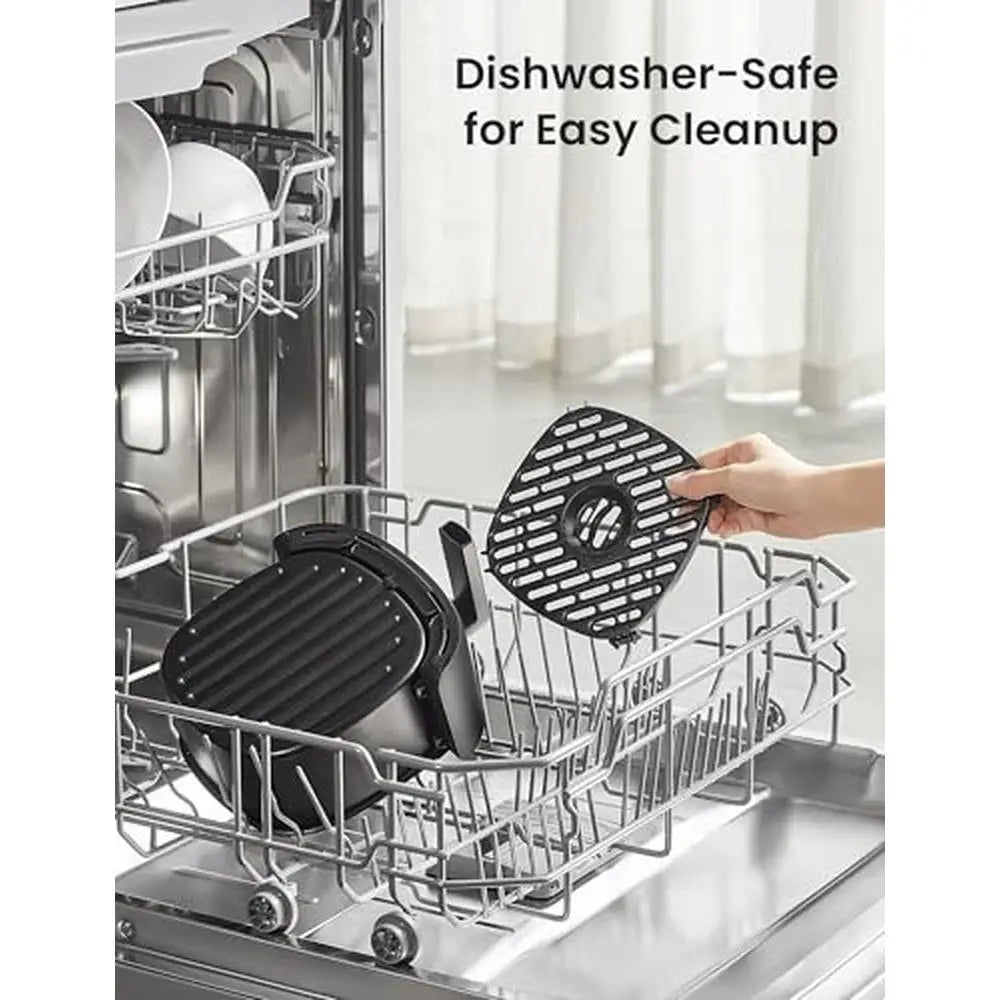 Compact 2.2QT Air Fryer 12 Menu Options Timer & Temp Control 180-400°F Dishwasher-Safe Rapid Air Circulation Tech Space Saving