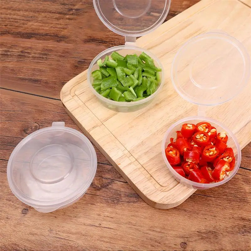 10PC Sealed Boxes with Lids Sauce/ Spice Storage - Disposable & Transparent