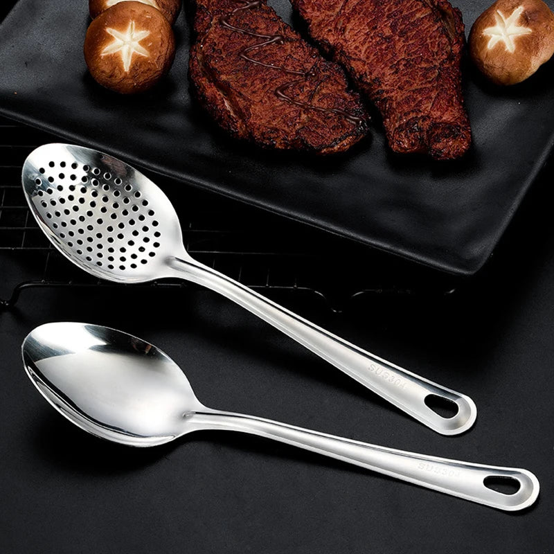Stainless Steel Strainer Spoon Kitchen Colander Spoon Spoon Filter Strainer Food Scoop Perforated Skimmer Colander