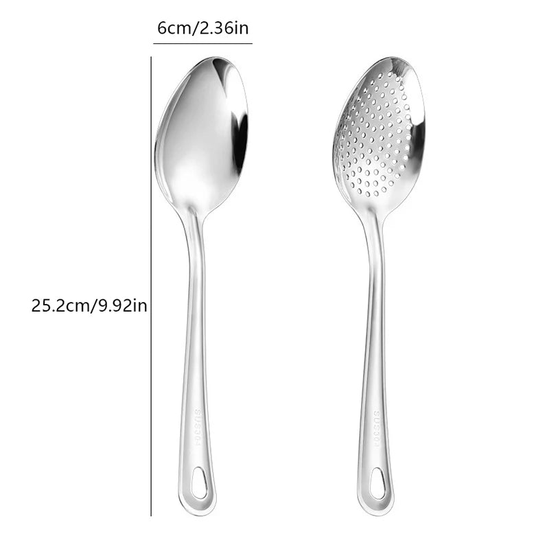 Stainless Steel Strainer Spoon Kitchen Colander Spoon Spoon Filter Strainer Food Scoop Perforated Skimmer Colander