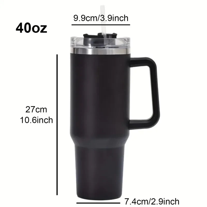 Stainless Steel Insulated Water Bottle / Thermal Coffee Travel Cup, Flask with Straw