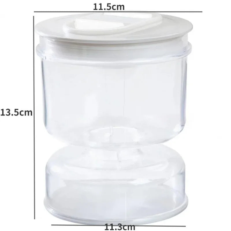 Sealed Jar for Pickle Home Kitchen Wet Dry Separation Pickles Box with Flip Storage Strainer Hourglass Design Olives Container