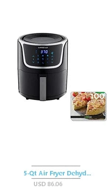 Compact 2.2QT Air Fryer 12 Menu Options Timer & Temp Control 180-400°F Dishwasher-Safe Rapid Air Circulation Tech Space Saving