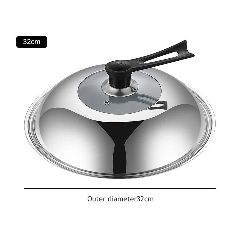Seasoning Iron Woks,30/32/34cm Wok with Wooden Handle Frying Pan Kitchen Cookware For Electric,Induction Electric and Gas Stoves