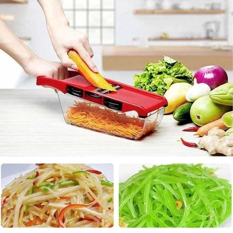 6 in 1 Multifunctional Vegetable Slicer Cutter Shredders Slicers with Basket Fruit Potato Chopper Carrot Grater Kitchen Gadgets