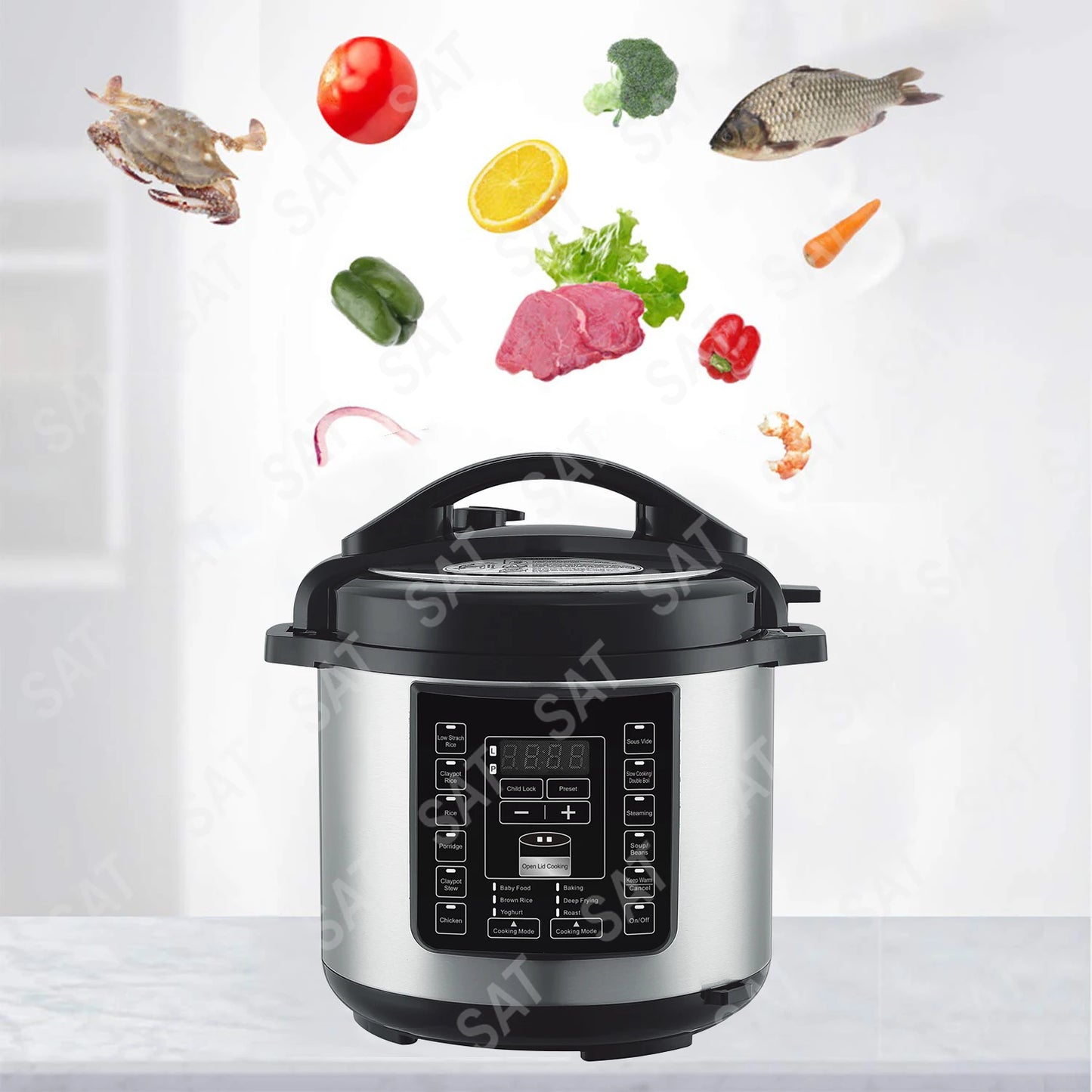For Crock Pot Electric Pressure Cooker Stainless Steel Pot Electric 9 in 1 Electric Slow Cooker