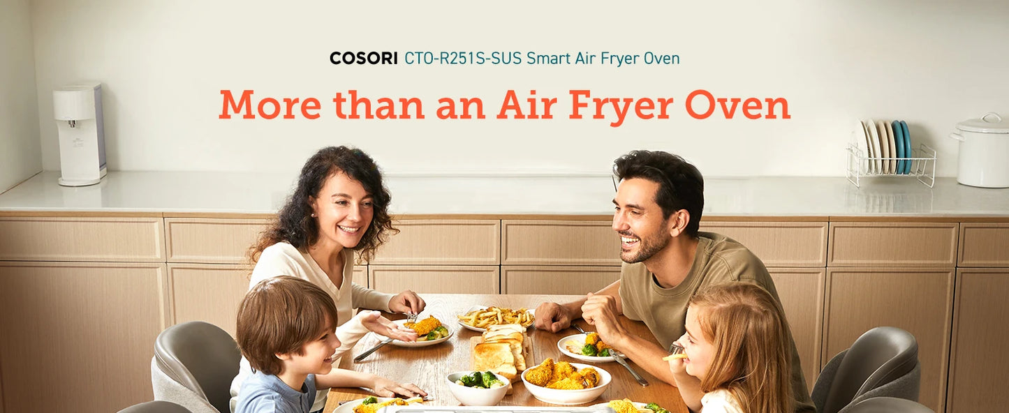 COSORI Toaster Oven Air Fryer Combo, 12-in-1, 26QT Convection Oven Countertop, Stainless Steel with Toast Bake and Broil