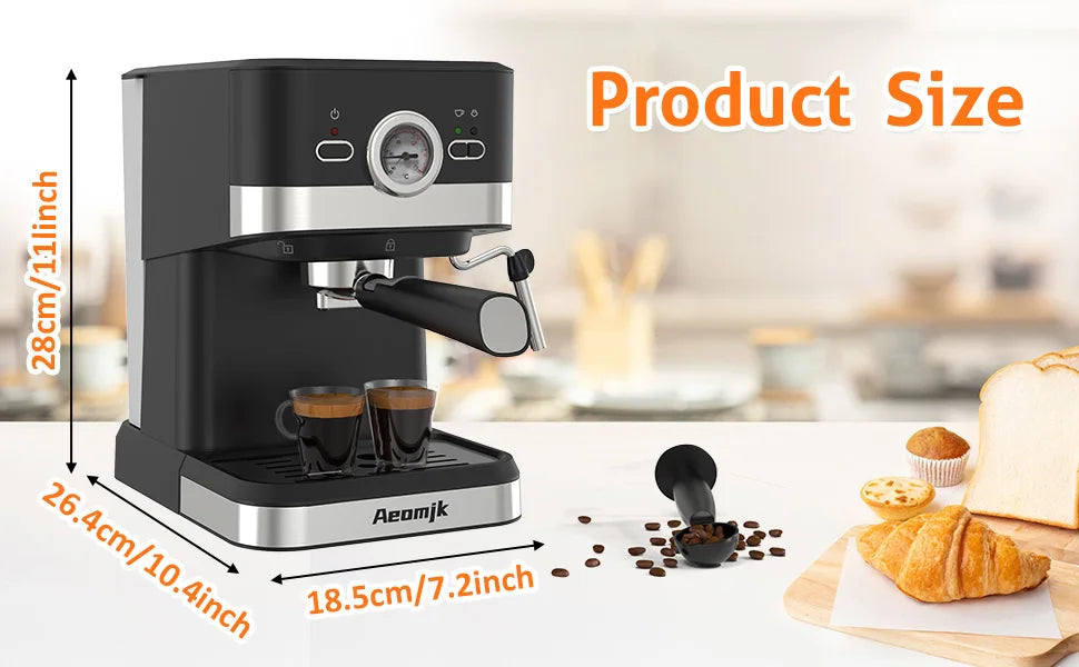 Italian Semi-automatic Coffee Machine Concentrated High Pressure Extraction Milk Foam Coffee Machine