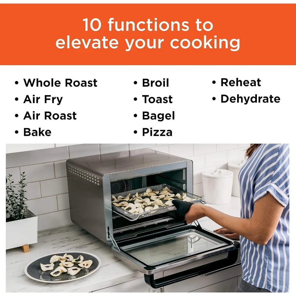 DT201 Foodi 10-in-1 XL Pro Air Fry Digital Countertop Convection Toaster Oven with Dehydrate and Reheat, 1800 Watts