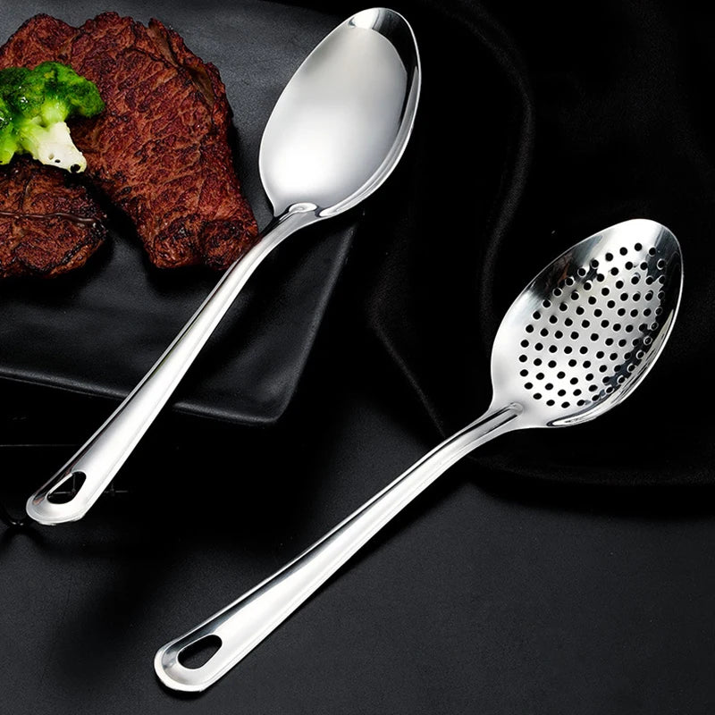 Stainless Steel Strainer Spoon Kitchen Colander Spoon Spoon Filter Strainer Food Scoop Perforated Skimmer Colander