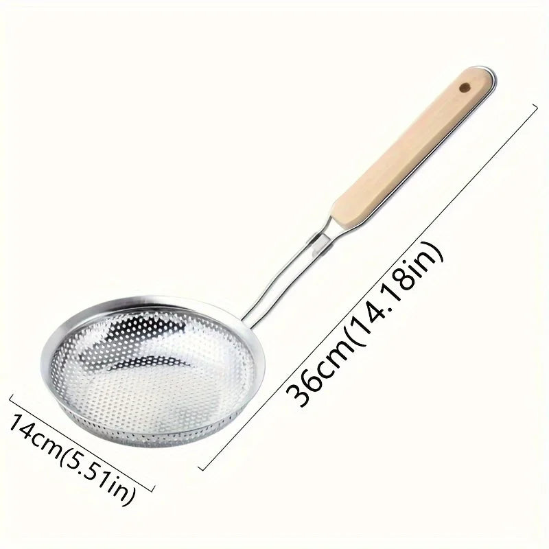 Hot Selling Thickened Stainless Steel Strainer, Household Lo Mein and Dumpling Strainer, Large Kitchen Fried Strainer