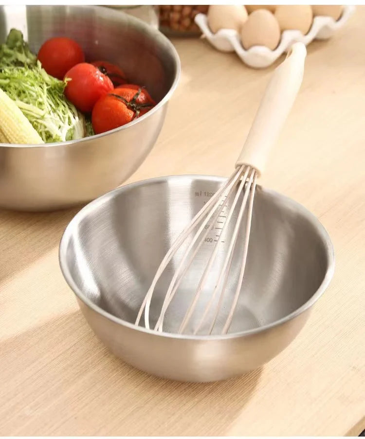17-25cm Stainless Steel Gold And Silver Salad Bowl Rice Noodles Lamian Noodles Bowl Kitchen Tableware Food Container