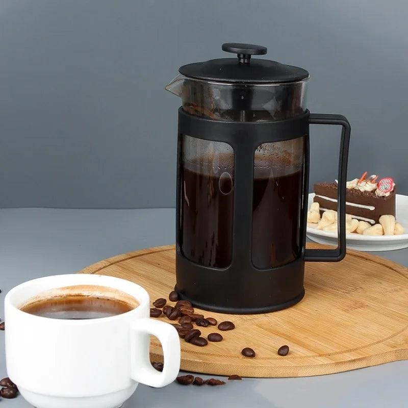 1Pcs French Press Coffee Maker Heat Resistant Borosilicate Glass Coffee Pot Percolator Coffee Brewer With Filtration Tea Maker