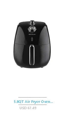 Compact 2.2QT Air Fryer 12 Menu Options Timer & Temp Control 180-400°F Dishwasher-Safe Rapid Air Circulation Tech Space Saving