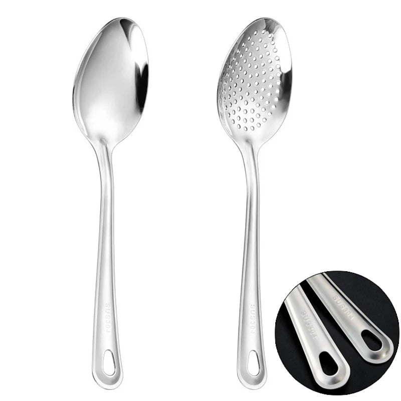 Stainless Steel Strainer Spoon Kitchen Colander Spoon Spoon Filter Strainer Food Scoop Perforated Skimmer Colander