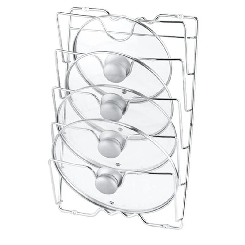 1Pcs Kitchen Accessories Stainless Steel Pot Lid Shelf Kitchen Organizer Pan Cover Lid Rack Stand Holder Dish Rack