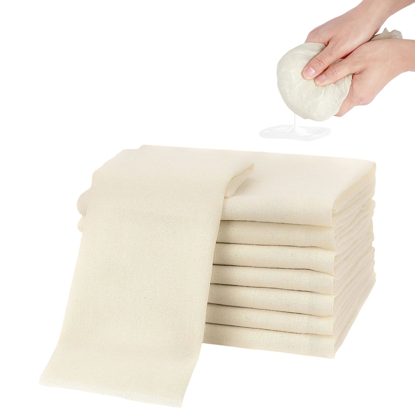 12Pcs Cheese Cloths Natural Unbleached Cotton Cheesecloth 20 Inch Square Cheese Cloths Reusable Organic Kitchen Fine Mesh Strain