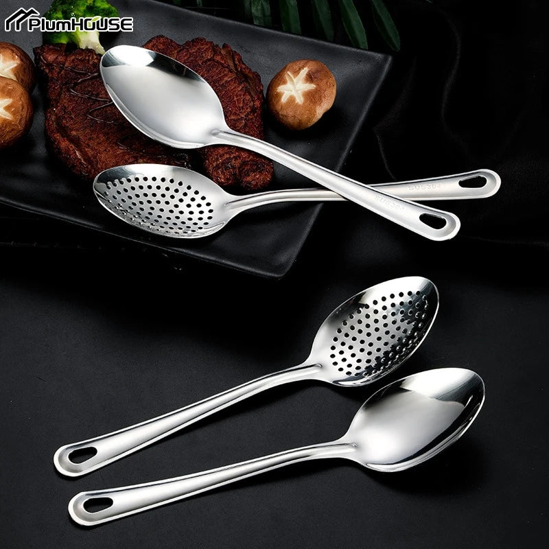Stainless Steel Strainer Spoon Kitchen Colander Spoon Spoon Filter Strainer Food Scoop Perforated Skimmer Colander