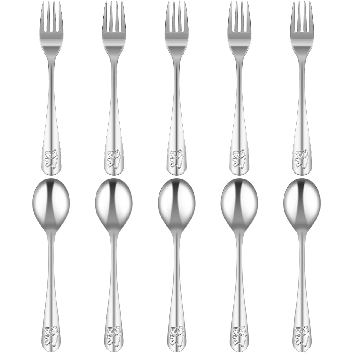 9/15Pcs Kids Silverware Set 410 Stainless Steel Kids Fork Spoon and Cutter Set Funny Dinosaur Flatware Set for Children Toddler