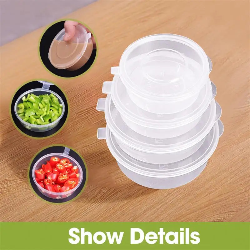 10PC Sealed Boxes with Lids Sauce/ Spice Storage - Disposable & Transparent
