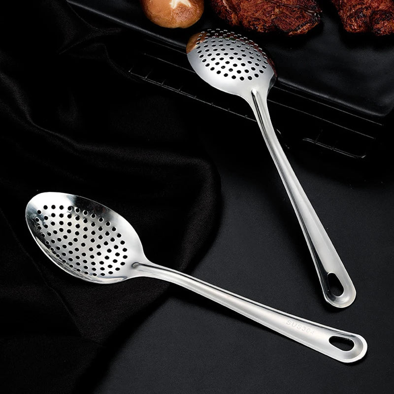 Stainless Steel Strainer Spoon Kitchen Colander Spoon Spoon Filter Strainer Food Scoop Perforated Skimmer Colander