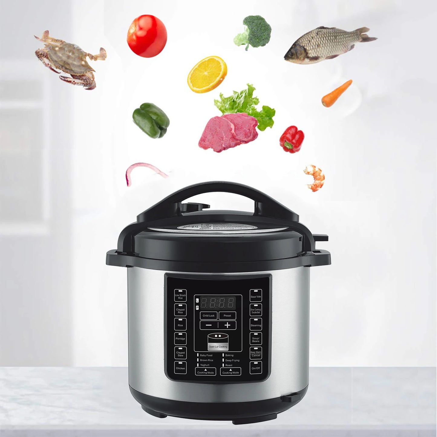 For Crock Pot Electric Pressure Cooker Stainless Steel Pot Electric 9 in 1 Electric Slow Cooker