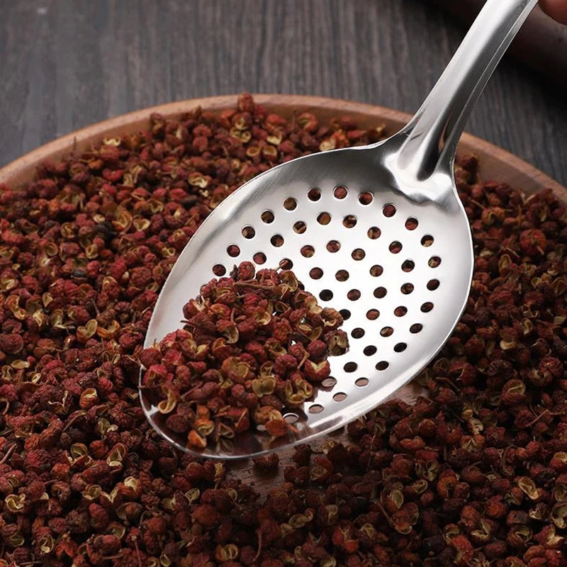 Stainless Steel Strainer Spoon Kitchen Colander Spoon Spoon Filter Strainer Food Scoop Perforated Skimmer Colander