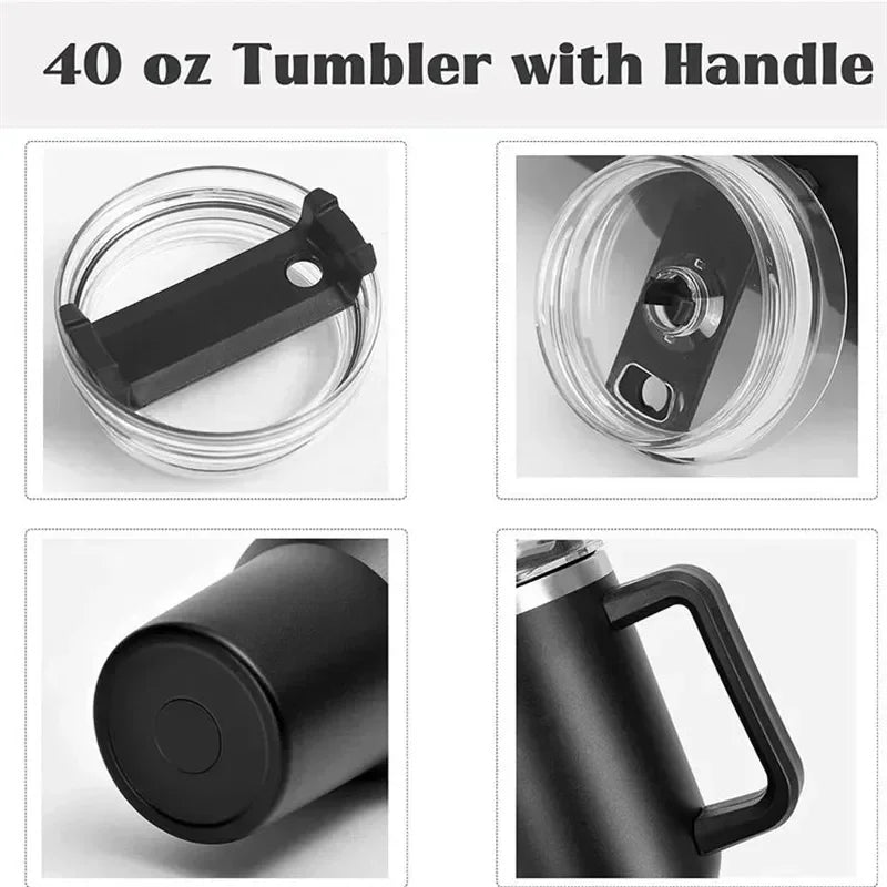 Stainless Steel Insulated Water Bottle / Thermal Coffee Travel Cup, Flask with Straw