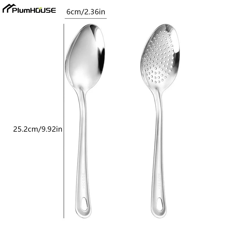 Stainless Steel Strainer Spoon Kitchen Colander Spoon Spoon Filter Strainer Food Scoop Perforated Skimmer Colander