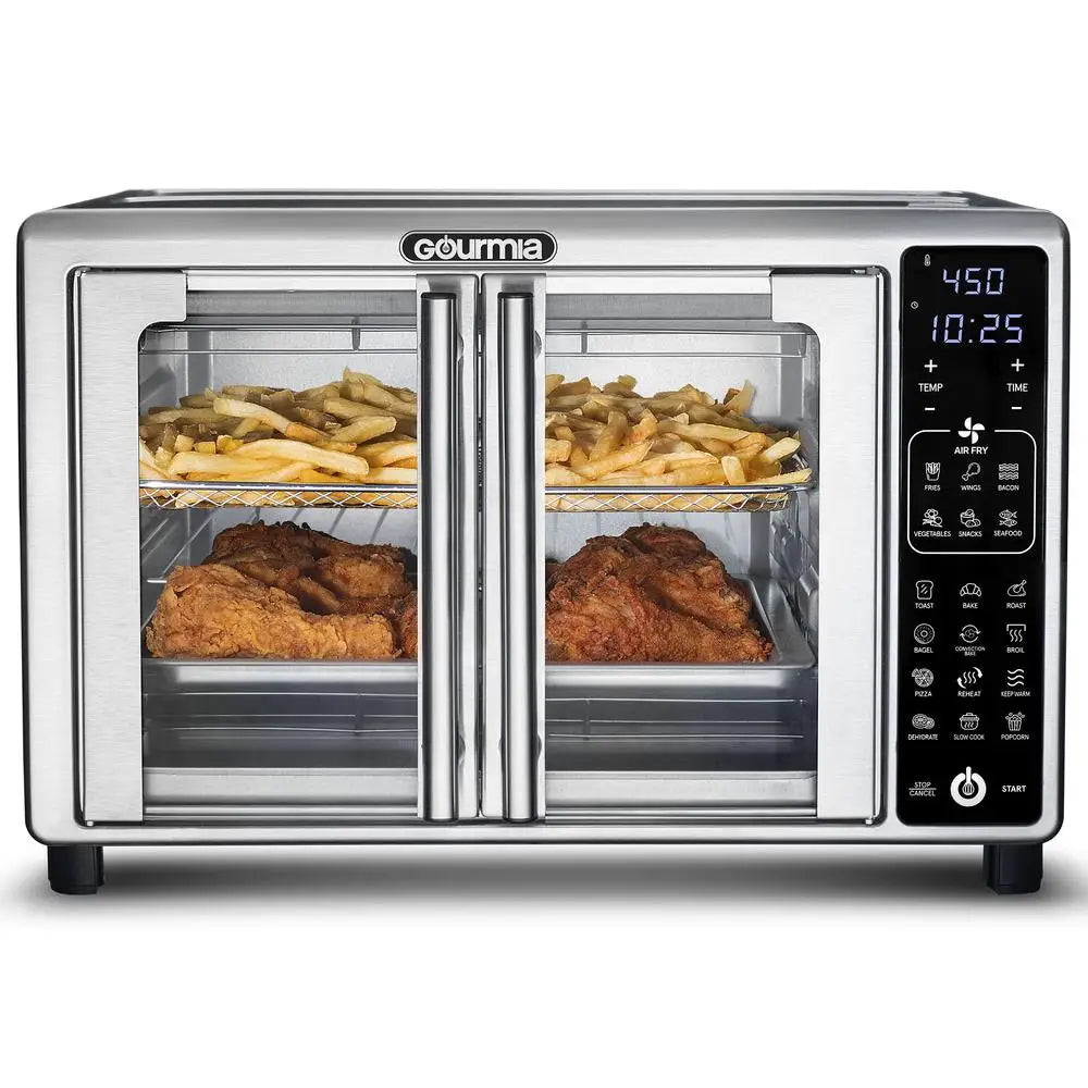 6-Slice Digital Air Fryer Toaster Oven with 19 One-Touch Presets Stainless Steel Advanced Technology Perfectly Crisped Creations