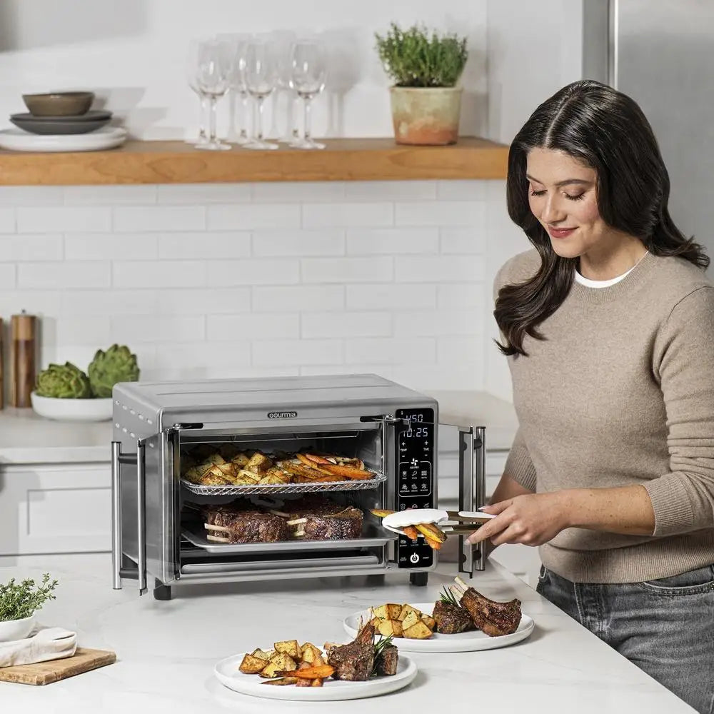 6-Slice Digital Air Fryer Toaster Oven with 19 One-Touch Presets Stainless Steel Advanced Technology Perfectly Crisped Creations