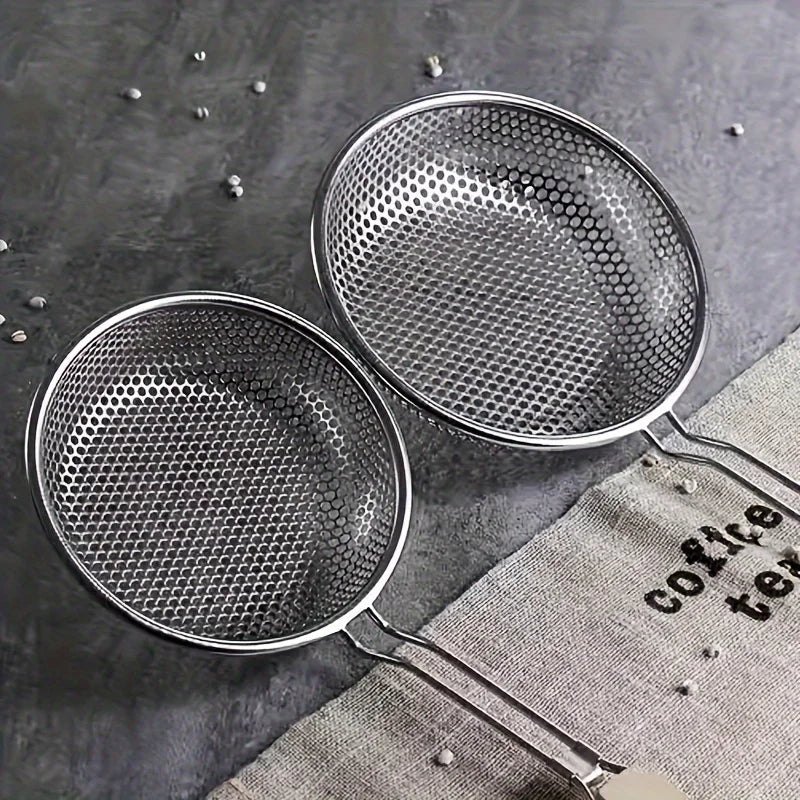 Hot Selling Thickened Stainless Steel Strainer, Household Lo Mein and Dumpling Strainer, Large Kitchen Fried Strainer