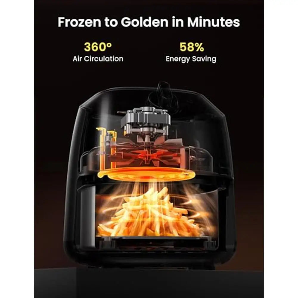Compact 2.2QT Air Fryer 12 Menu Options Timer & Temp Control 180-400°F Dishwasher-Safe Rapid Air Circulation Tech Space Saving