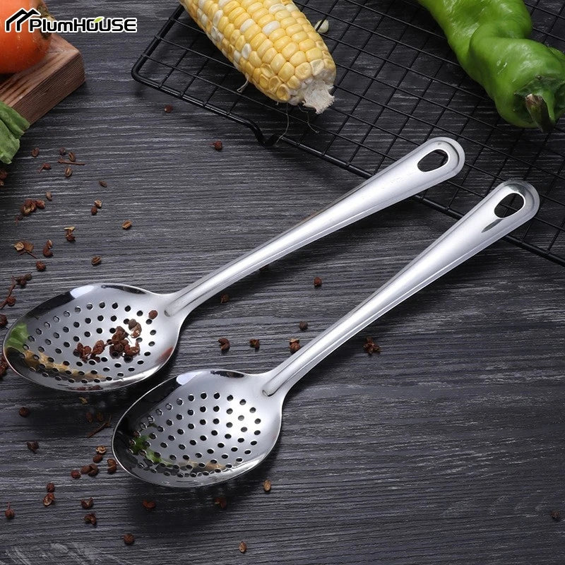 Stainless Steel Strainer Spoon Kitchen Colander Spoon Spoon Filter Strainer Food Scoop Perforated Skimmer Colander